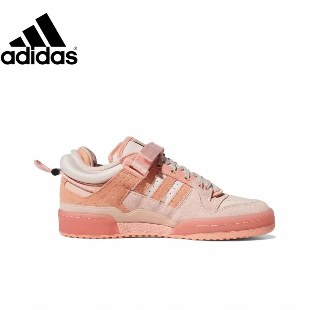 Original New Arrival Adidas Originals FORUM LOW  Bad Bunny Pink Easter Egg Unisex Skateboarding Shoes Sneakers