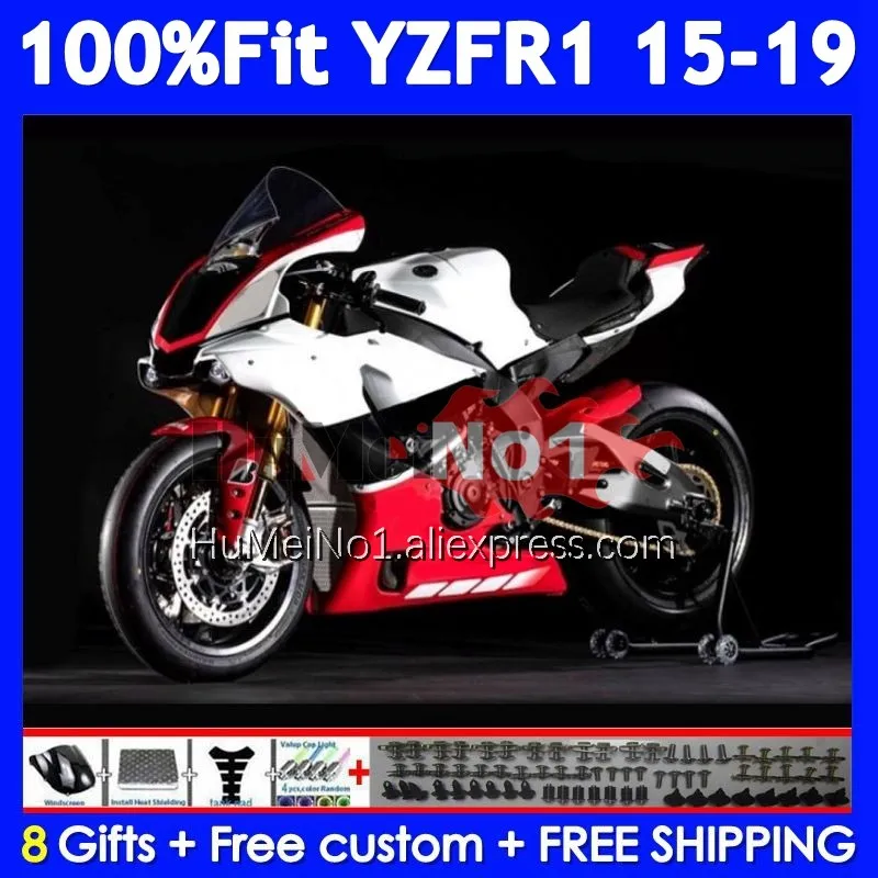 Injection For YAMAHA YZF R1 White red R 1 1000 YZF-R1 YZFR1 15 16 17 18 19 370No.86 YZF1000 2015 2016 2017 2018 2019 Fairing