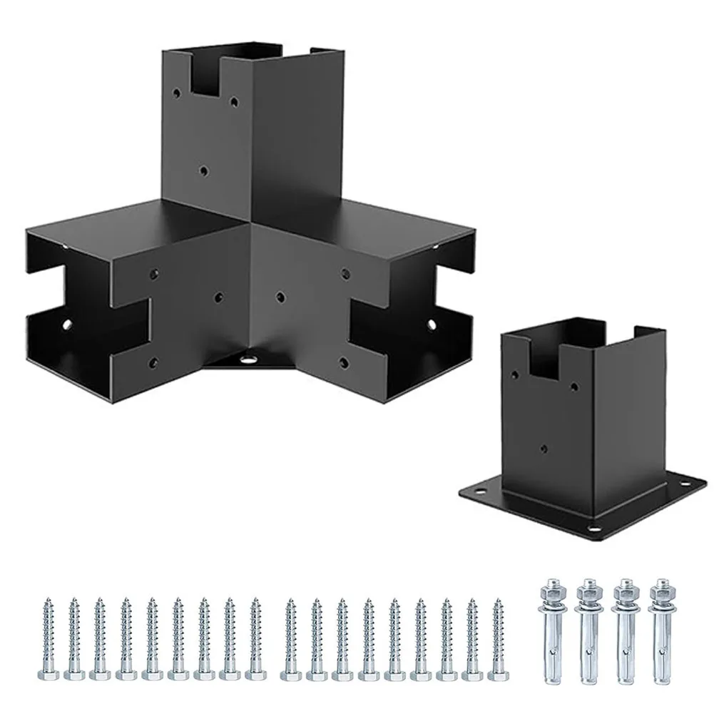 1set staffa angolare ad angolo retto con Base per Pergola per travi in legno supporto rialzato Kit staffa in legno accessori per padiglione