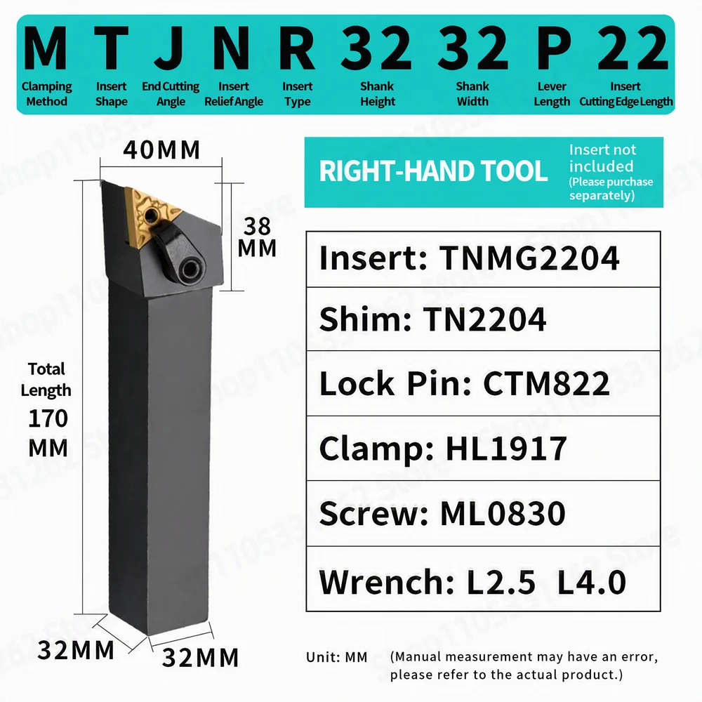 MTJNR3232P22 Positive Knife Numerical Control Holder Machine Clamp External Turning Tool Peach End Face Outer Diameter Turning
