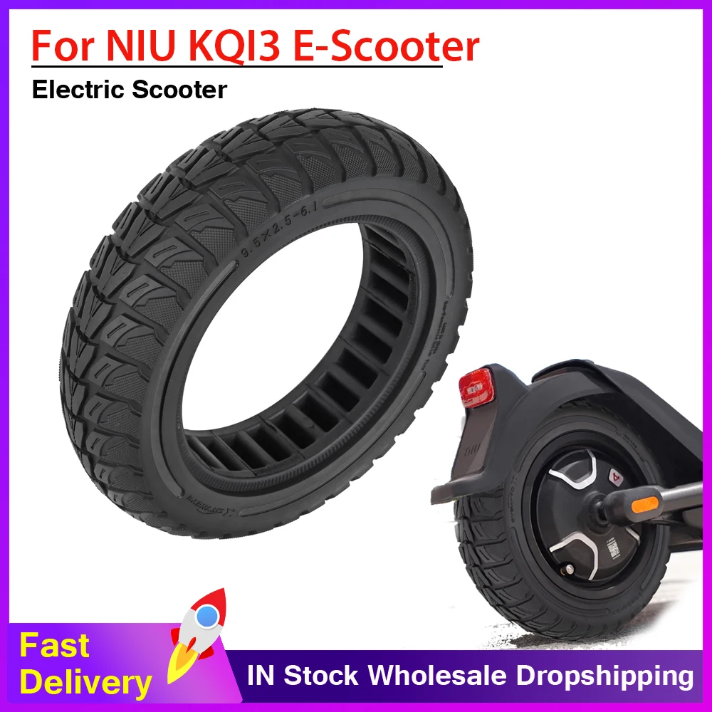 9.5inch Solid Tire for NIU KQI3 Electric Scooter Honeycomb Shock Absorber Damping Durable Wheel 9.5x2.50-6.1 Rubber Tires