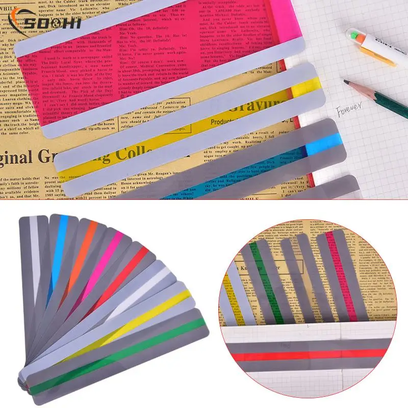 1Set Leesgids Strips Markeerstift Gekleurde Overlays Bladwijzer Lezen Strips Kid Cadeau