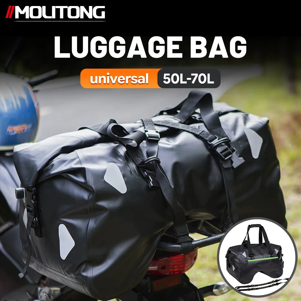 Waterproof Motorcycle Dry Bag 50L 70L TPU Duffel Bag Rear Seat Tail Luggage Universal for Adventure Touring Camping Off-Road