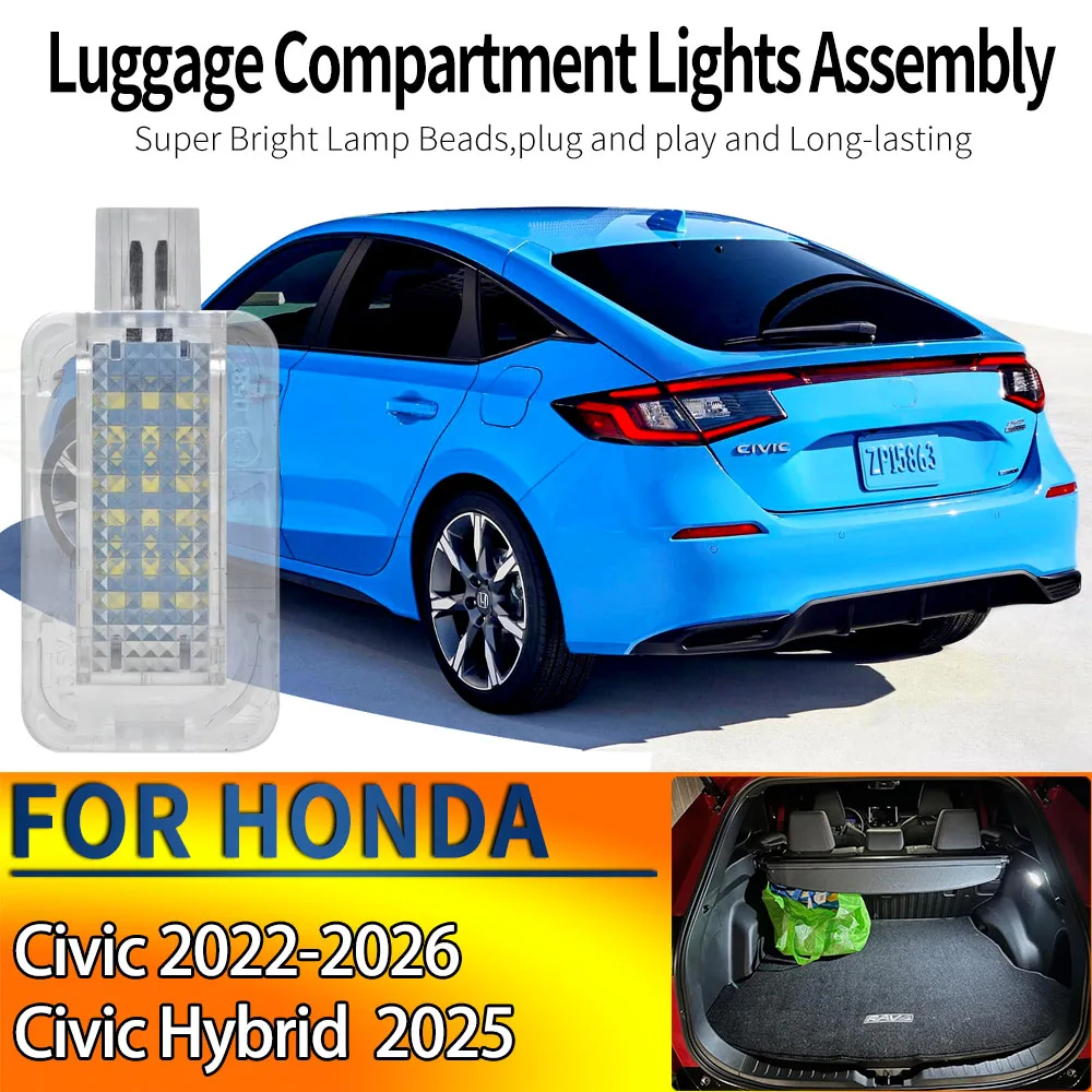 Image of 1 Stück Auto-LED-Kofferraumbeleuchtung, Heckklappenlampe 12V Weiß für Honda Civic 11. Generation 2022-2026 Civic Hybrid 2025