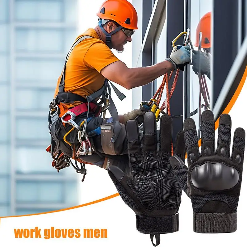 Safety Work Gloves Touchscreen Utility Mechanic Working Gloves Flexible Yard Work Gloves Anti-Slip Mittens For Gardening