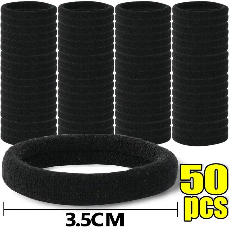 500PCS Black Basic Hair Bands for Women and Girls