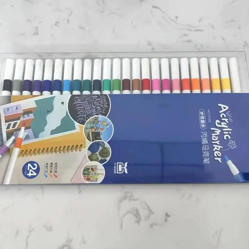 Acrylic Marker Pens DIY Water Resistant Art Painting Pens Kits Long Lasting Acrylic Color Pens For Rock Canvas Glass Porcelain