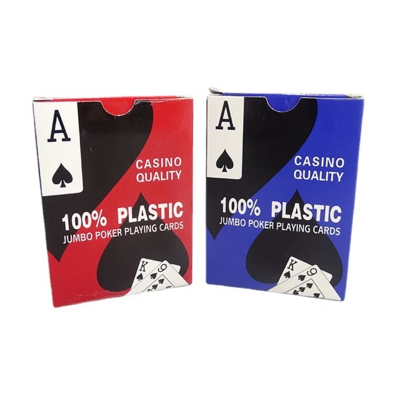 New Deck of Cards PVC Waterproof Playing Cards, 54PCS Big Character Plastic Texas Poker Set In Case Washable Flexible Table Game