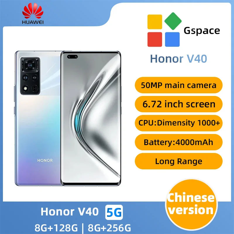 Honor V40 5G mobile phone 8GB RAM 128GB 256GB Dimensity 1000+ Octa Core 6.72