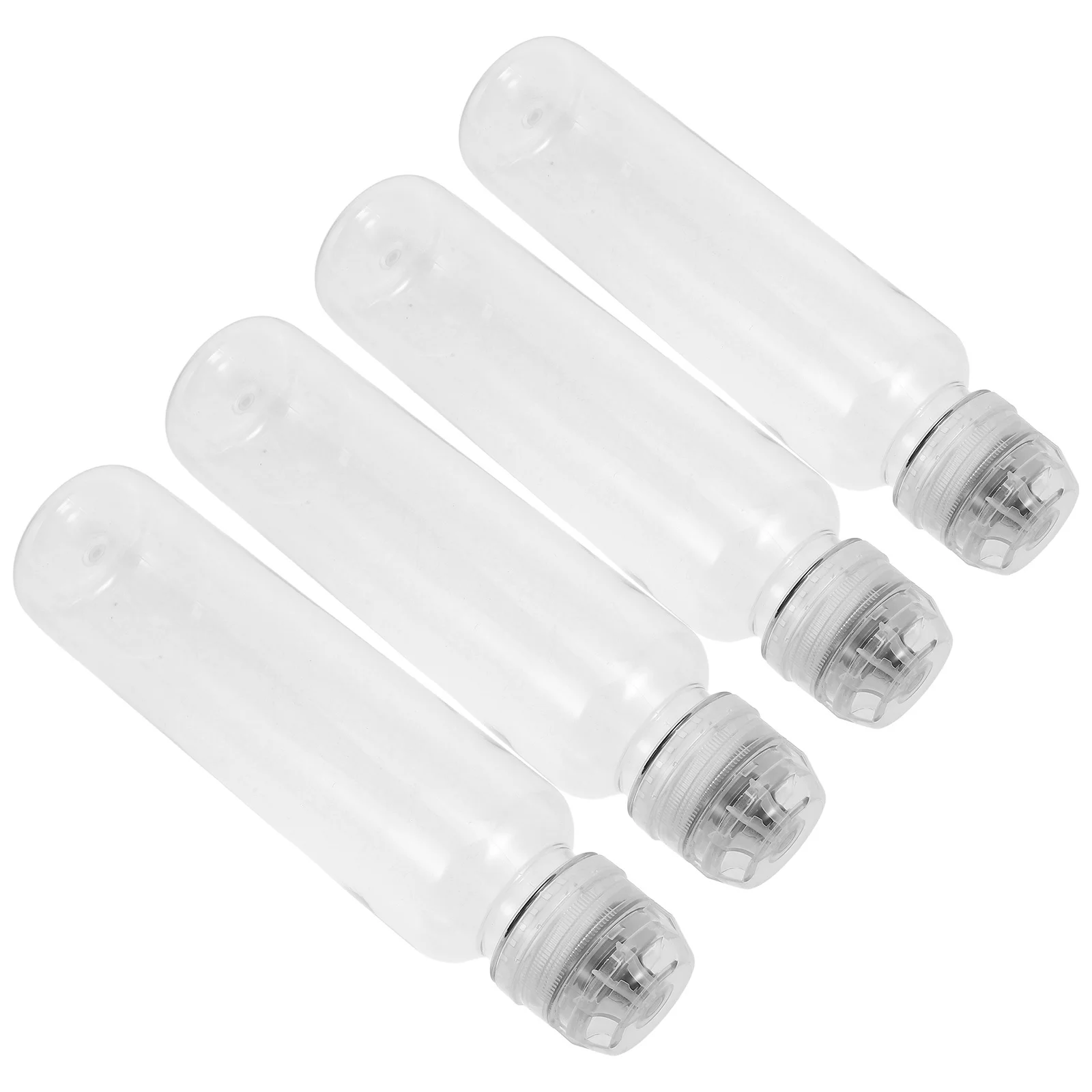 

4Pcs Honey Squeeze Bottles Transparent Plastic Containers Stable Base Easy Dispensing for Kitchen Sauces Syrup Condiments
