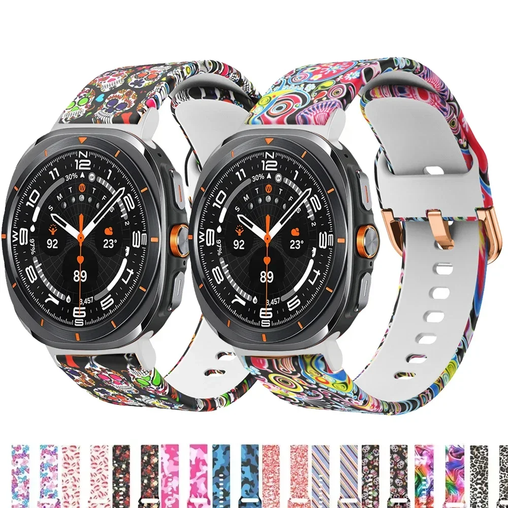 

Printing Strap for For Samsung Galaxy Watch 7 Ultrta Replacement Silicone SmartWatch Wristband Bracele correa galaxy watch ultra