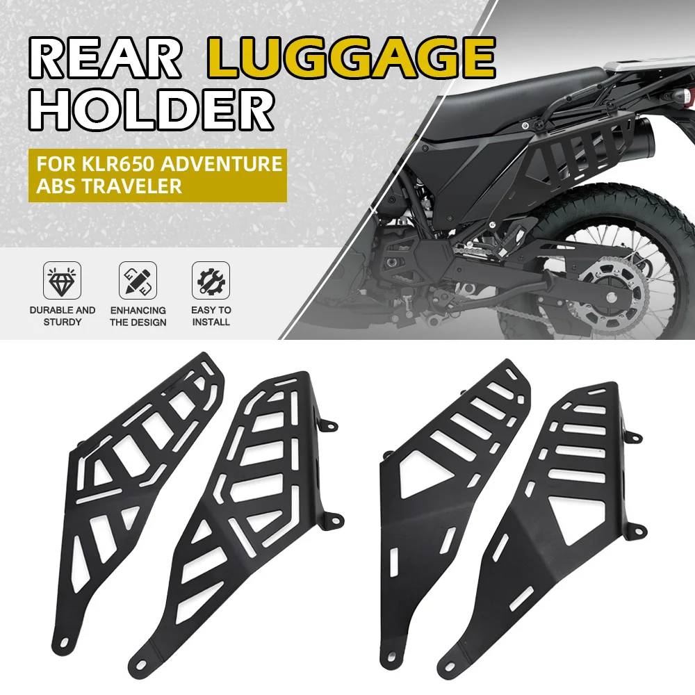 For Kawasaki KLR650 Adventure / Traveler / ABS 2022-2024-2025 Side Luggage Fender Rack Luggage Cargo Shelf Bracket KLR650S ABS