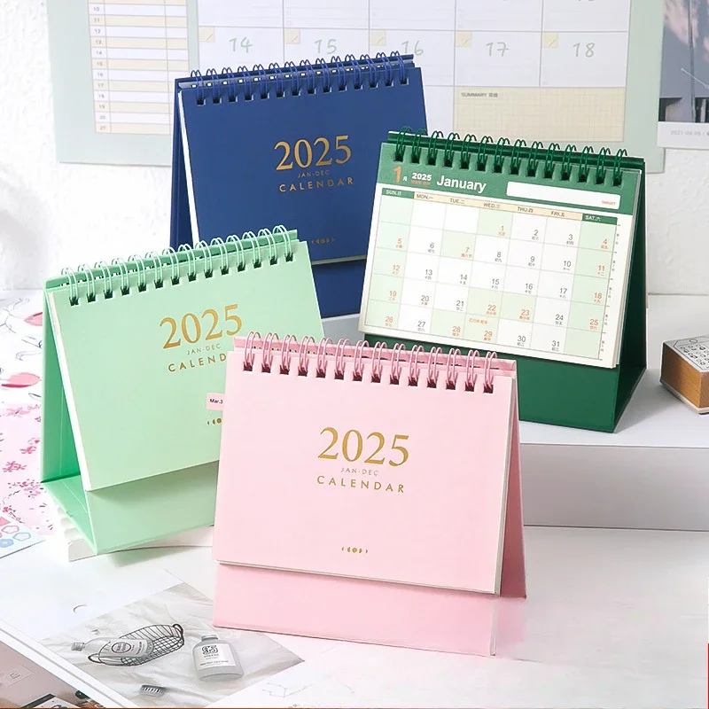 1Pc/bag 2025 Cross Year Monthly Calendar Simple Style Desktop Calendar Desktop Arrangement Multifunctional Planner Memo