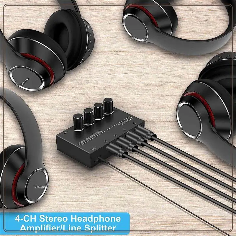Reliable-Headphone Amplifier Compact Stereo Earphone Amplifier Audio Amplifier 4 Channels For 6.35MM Jack With Volume Control Du