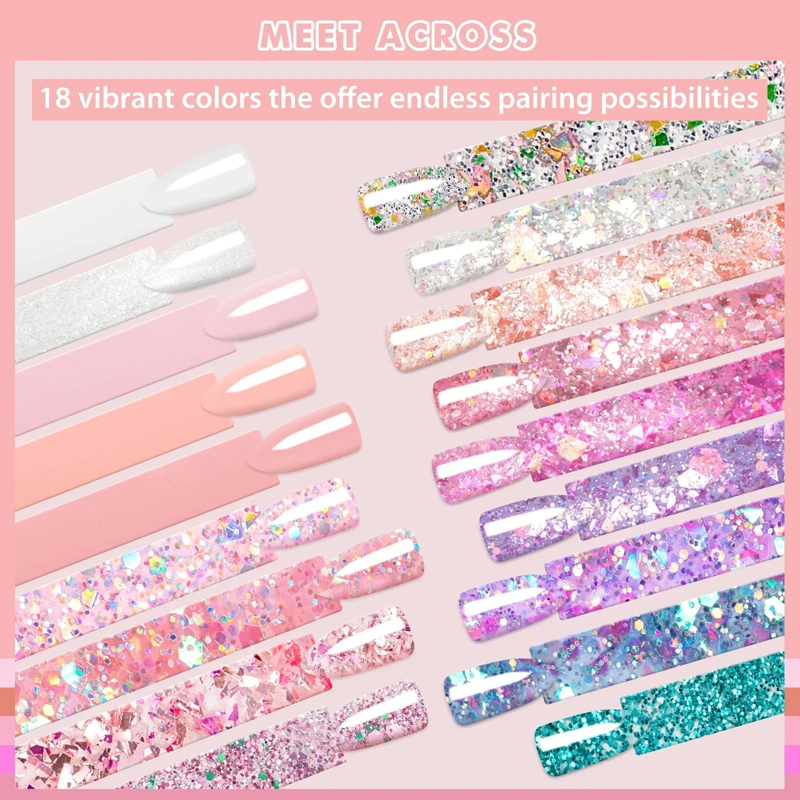 

18 шт./компл. блестящий гель-лак для ногтей, УФ-светодиод, замачиваемые коллекционные принадлежности, гель для украшения ногтей, полуперманентный, устойчивый к сколам