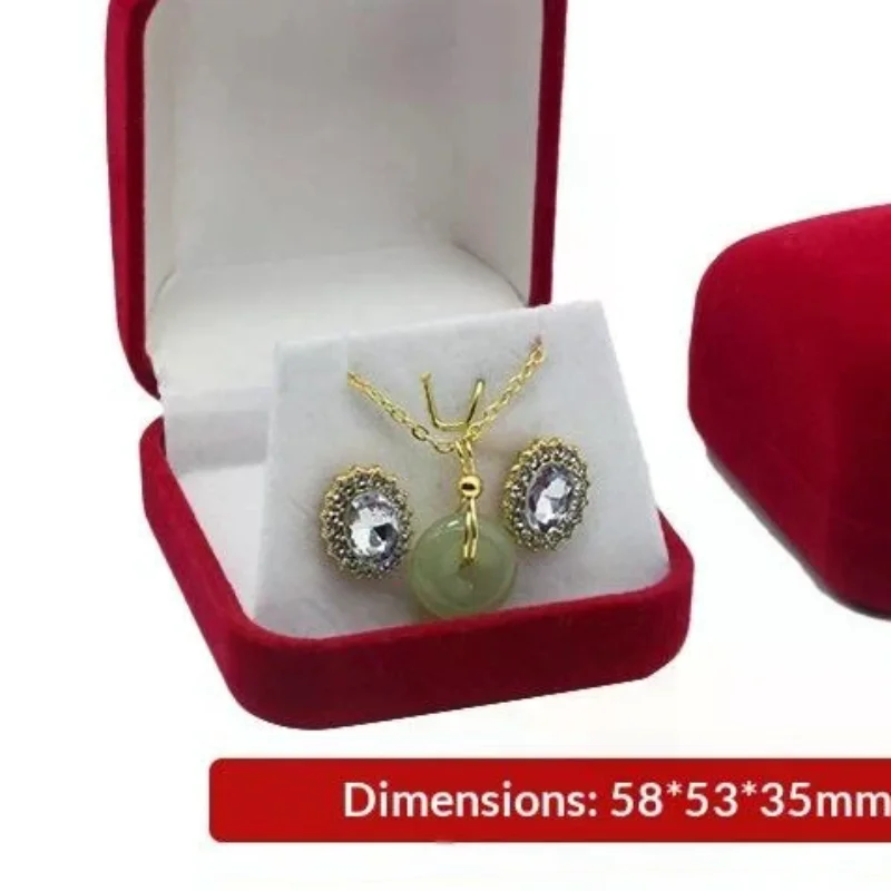 Velvet Stud Earrings Small Necklace Storage Box Organizer Case Jewelry Display Gift Packaging Boxes Portable Travel Wedding