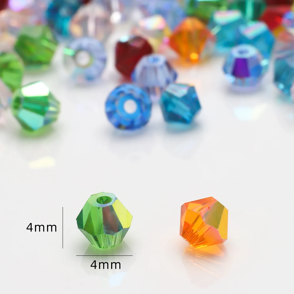 720Pcs 4mm AAA Austrian Bicone Crystal Green Beads Faceted Glass Loose Spacer Beads for DIY Jewelry Making Bracelets Accessories