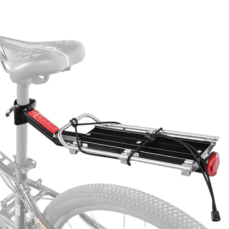 MTB Road Bike Cargo Rack With Rear Light Quick Release Bicycle Rear Rack Universal Alloy Bicycle Luggage Carrier For Cycling