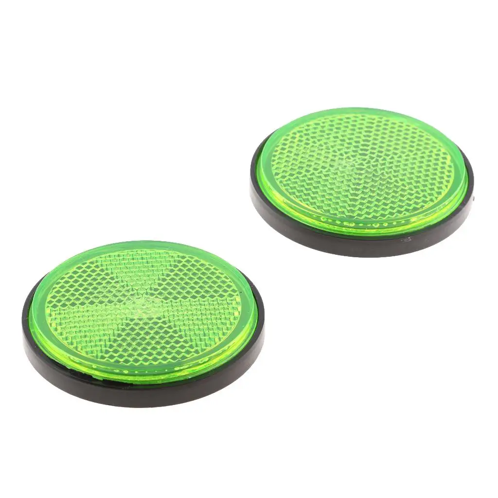 2 Pieces Round Reflectors Universal for Motorcycle Bikes ATV Dirt Bike Red Orange Blue