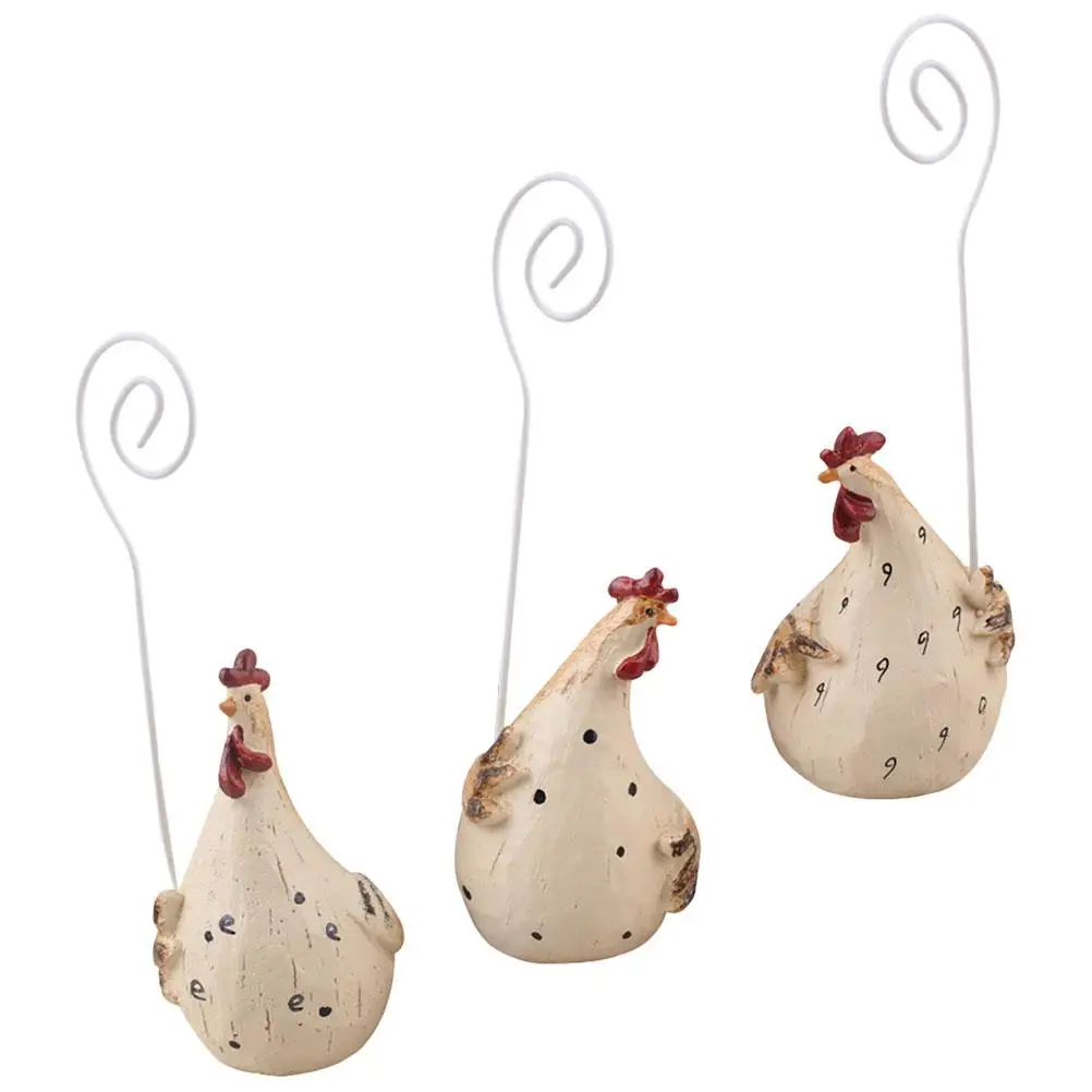 

3 Pcs Business Card Holder Photo Folder Table Picture Stand Memo Clips Office Decor Place Card Chicken Holder Wedding Table