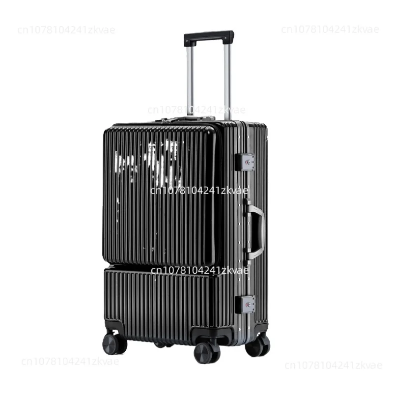 Suitcase Boarding case PC front opening 20 inch trolley case Suitcase aluminum frame dense