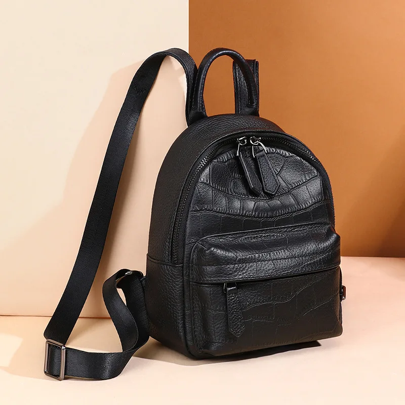 Neue Damenmode Leder große Kapazität Reise rucksack Schult asche Computer tasche