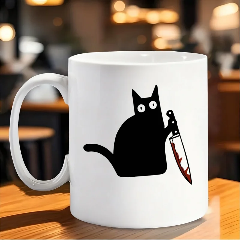 Cupcat, Patience is my middle name. Original cat‑themed cup with fun phrases, humorous design,ceramic, 330 ml