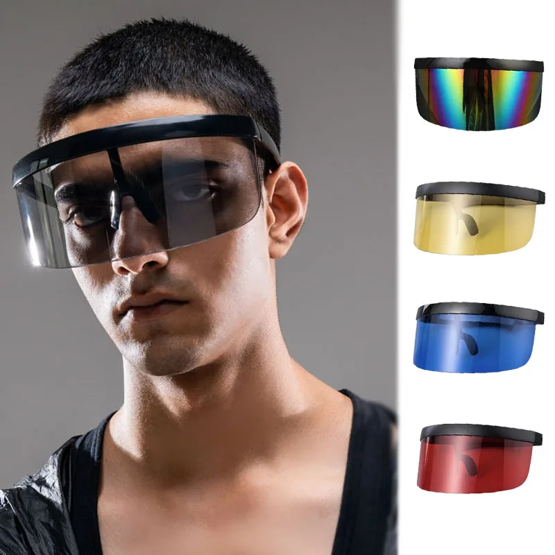 

Futuristic Large Frame Integrated Safety Protect Face Shield Sunglasses Mask Goggles Visor Mirror Glasses Windproof Dust Proof