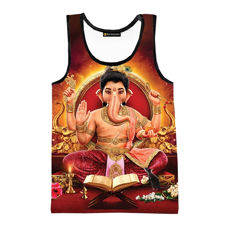 

Fashion Ganesha Graphic Tank Tops For Men Summer Trendy Sleeveless 3D Printed Kids Vest Casual Oversized Breathable Tees Tops