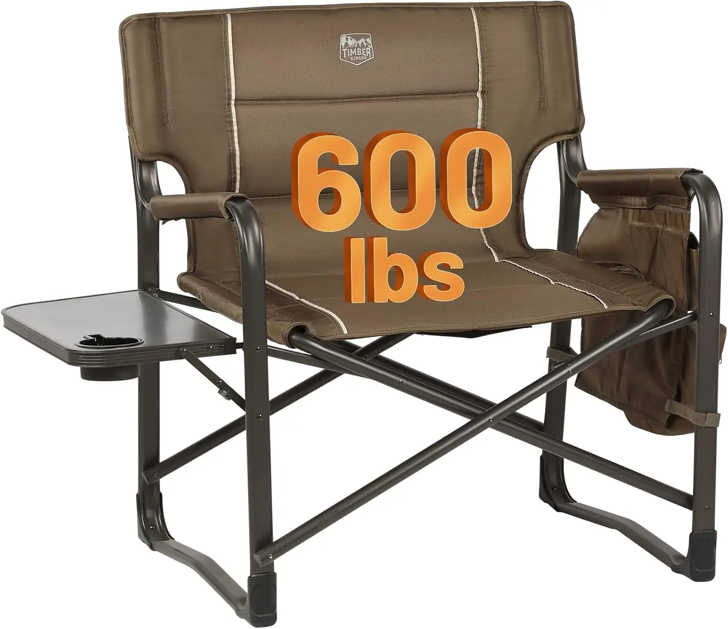 RIDGE XXL Upgraded Oversized Directors Chairs with Foldable Side Table, Detachable Side Pocket, Heavy Duty Folding Campin