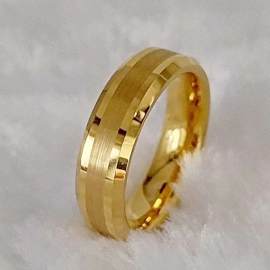 24k Gold Plated Wedding Bands Tungsten Carbide Hand Finger Ring For Men and women Wholesale Handmade Western Fashion Jewelry