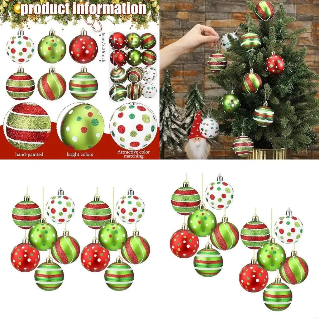 

Сверкающие зеленые пластиковые безделушки для рождественской елки, подвесные рождественские безделушки для елочной витрины X3UC