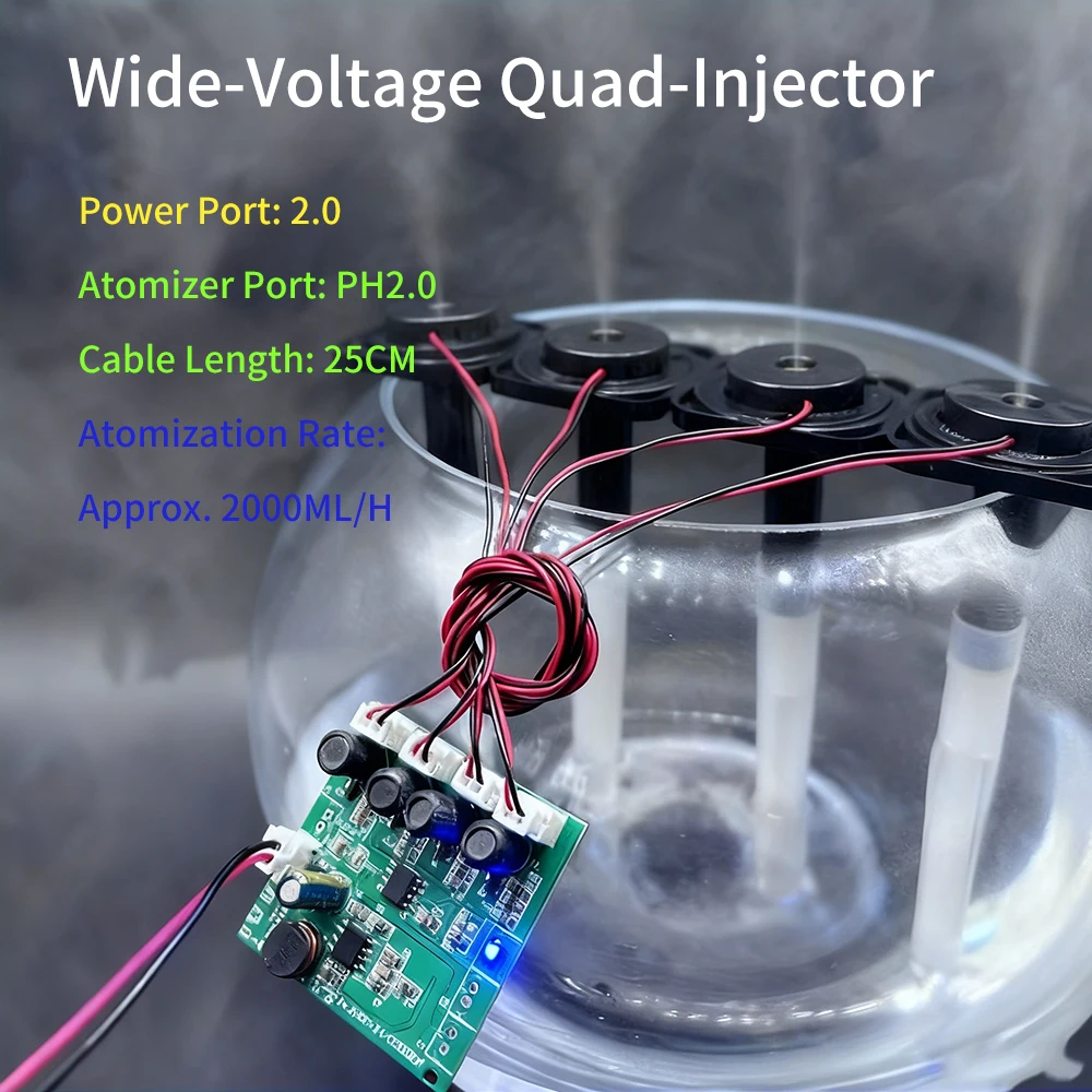 4 Spray Humidifier Module DIY Atomizer Control Board Driver Circuit Board 1Drag4 Plant Watering Heavy Fog Amount Assembly Simple