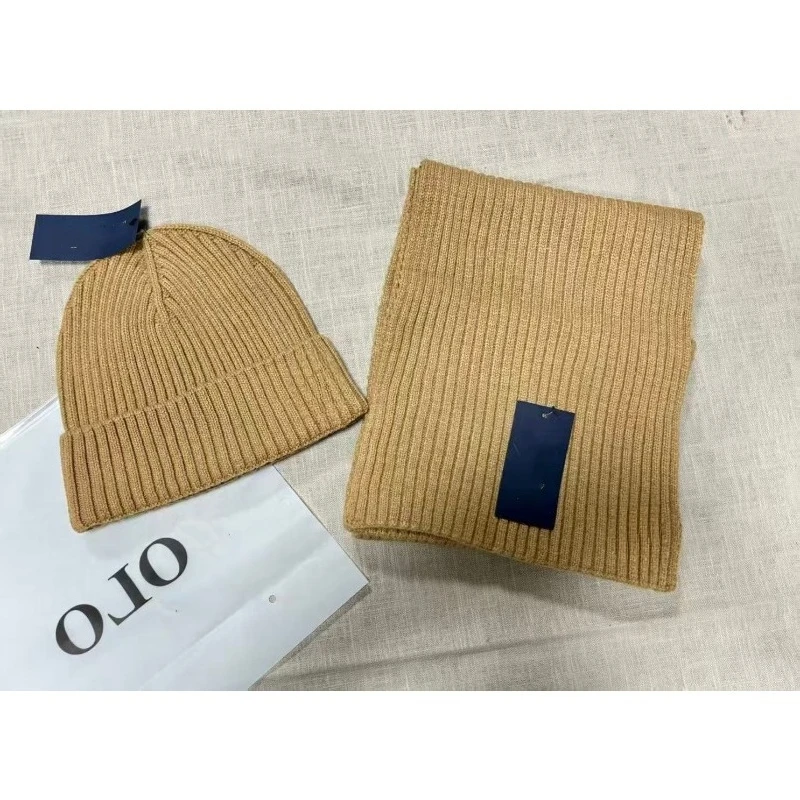 Hat and Scarf Two-piece Set Knitted Hat Versatile New Autumn and Winter Solid Color Scarf