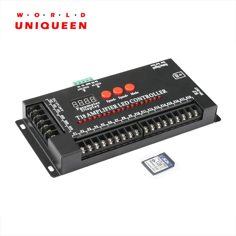 18CH output single color strip light /6 RGB strip light programmable controller, light turn on order control, brightness control