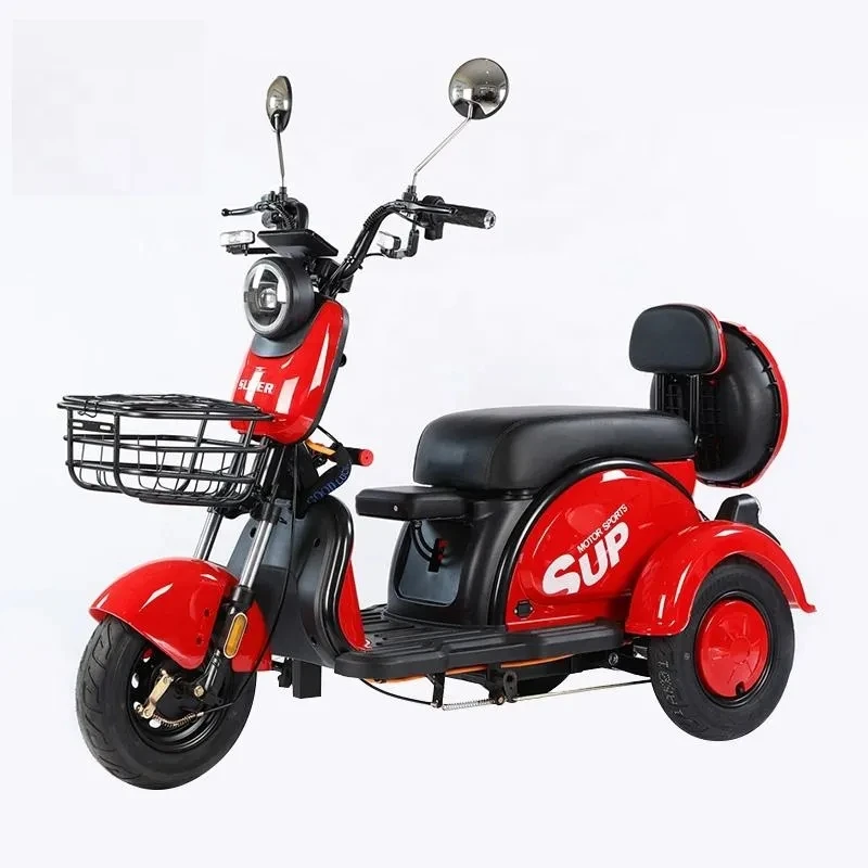 500-800w Customizable High Quality Material Basket Brushless Electric 3 Wheel Tricycle