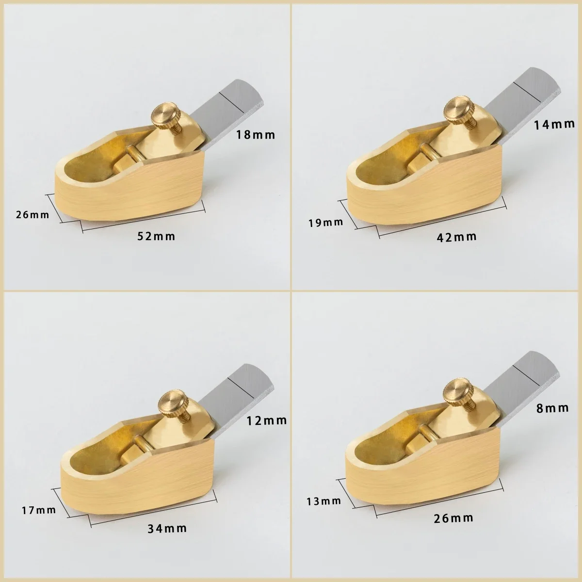 Copper Brass convex flat bottom Different size violin Edge planes Planer Woodworking Plane Cutter Manual Push Planing Hand Tool