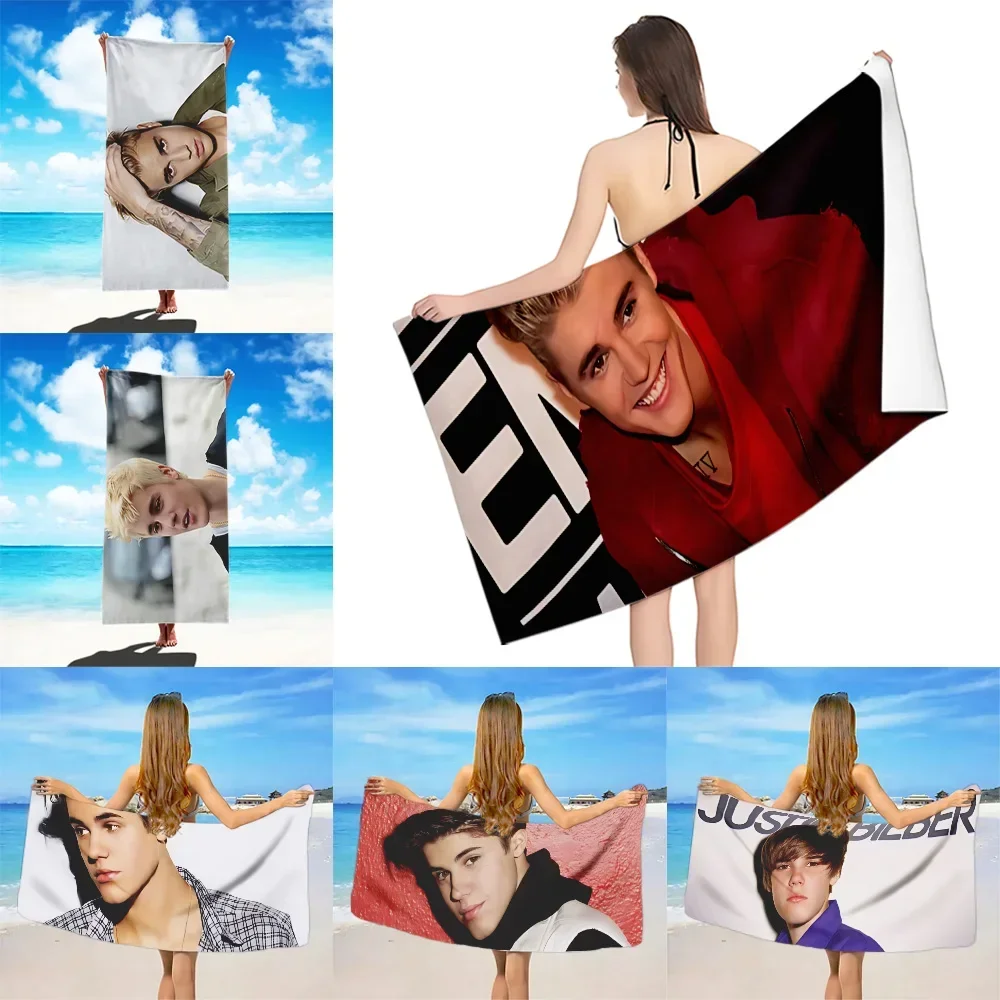 Singer J-Justin-B-Bieber Beach Towel Microfiber Sand Free Quick Dry Soft Sandproof Pool Towels Gift for Women Travel