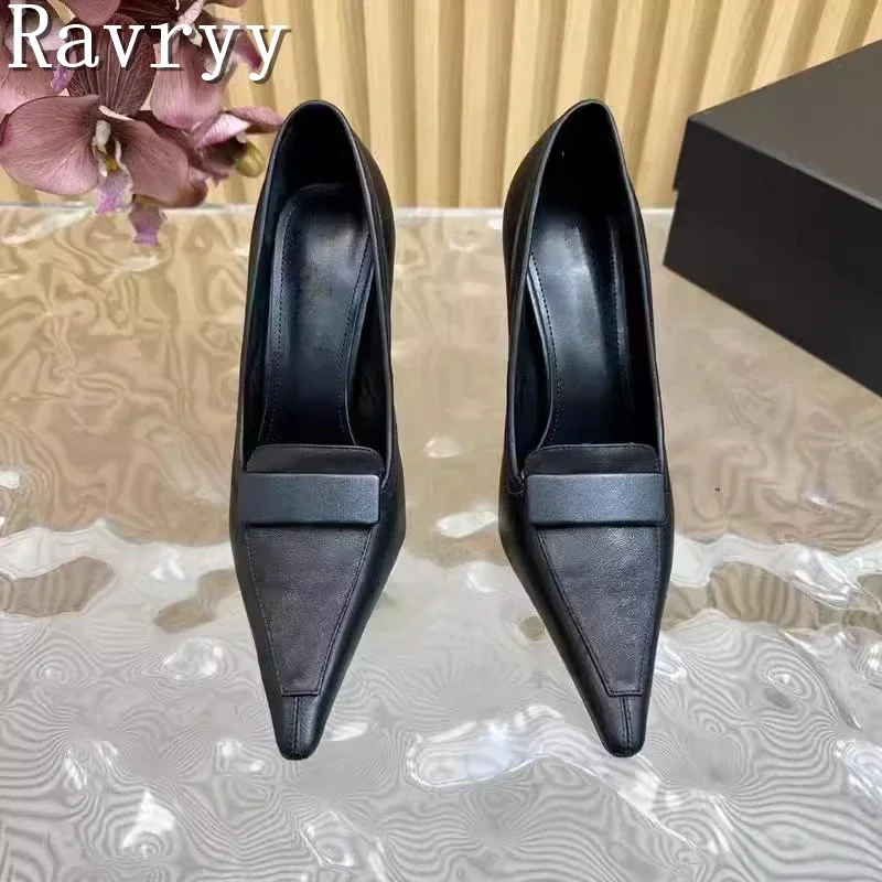 

Женские туфли-лодочки нового дизайна, черные туфли на высоком каблуке с острым носком, неглубокие туфли без шнуровки на тонком высоком каблуке, элегантные женские туфли для офисной вечеринки