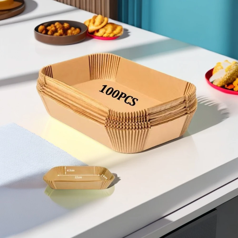 

25/50/100PCS Paper Plate for Air Fryer Household High-temperature Oil Absorbent Paper Food Oven Baking Silicone Oil Baking Paper
