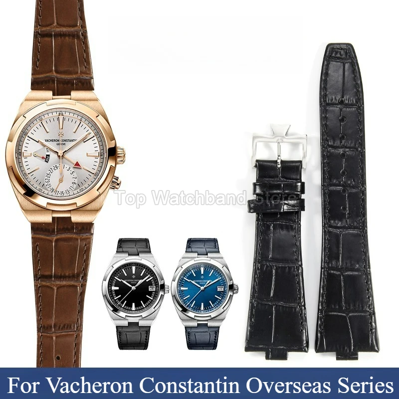 Bracelet de montre en cuir véritable pour Vacheron Constantin outre-mer, 8x25mm, VC49150 4500V 7900V 4520, boucle spéciale, léger et respectueux de la peau