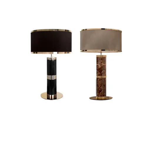 Lámpara de escritorio de mármol de lujo Vintage decoración del hogar lámpara de mesa grande lámpara de noche Lampras 2024