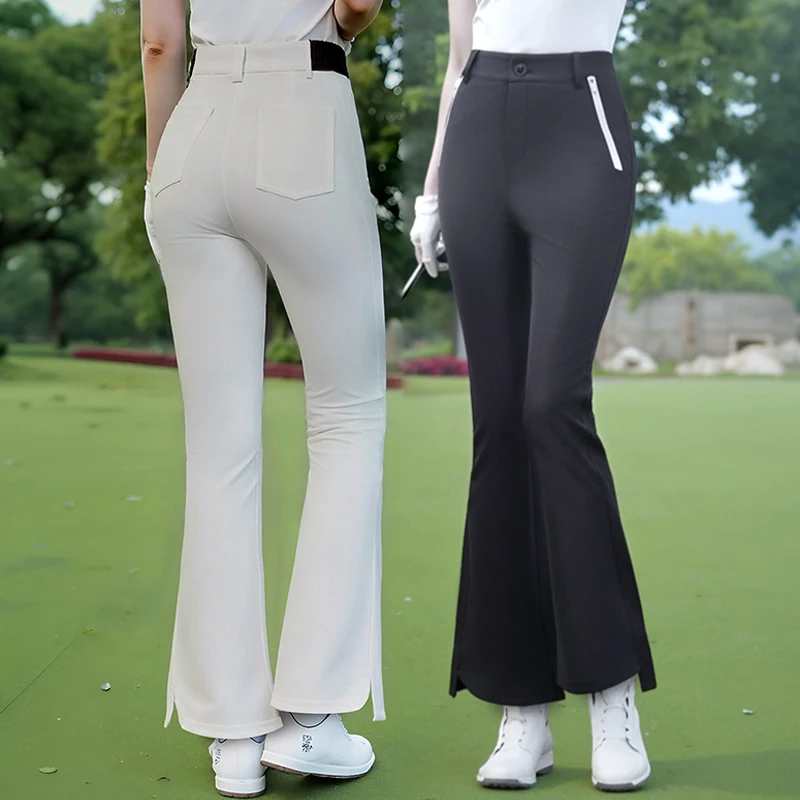 

2025 Newly Golf Pants Spring Autumn Women's High Waist Trousers Breathable Elastic Flared Pants Sports Leisure Sweatpants