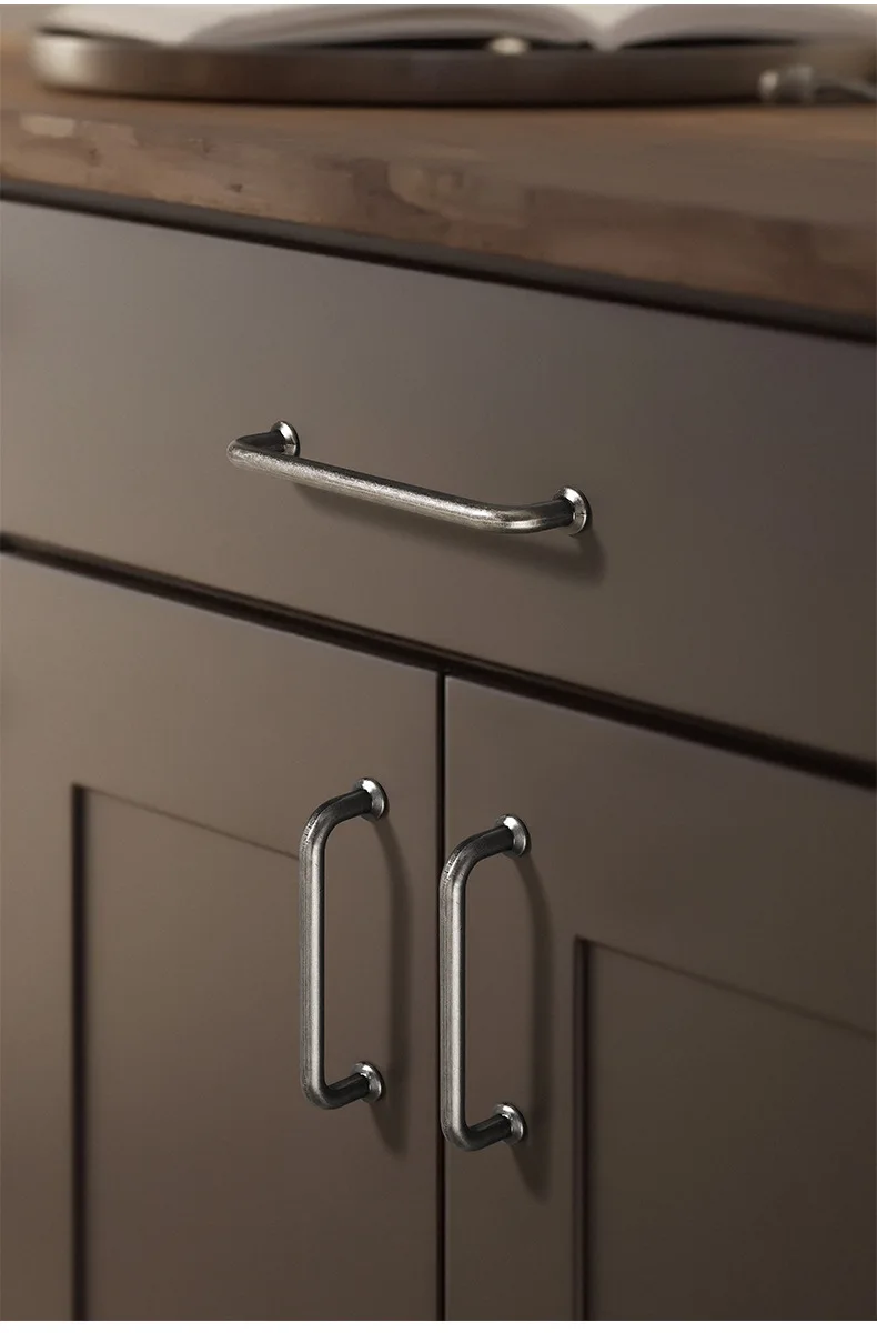 Antike Schrankgriffe, runde Schubladenknöpfe, Vintage-Aluminiumgriffe für Schlafzimmer, Kleiderschrank, Kommode, Möbelbeschläge im chinesischen Stil – Detail 2