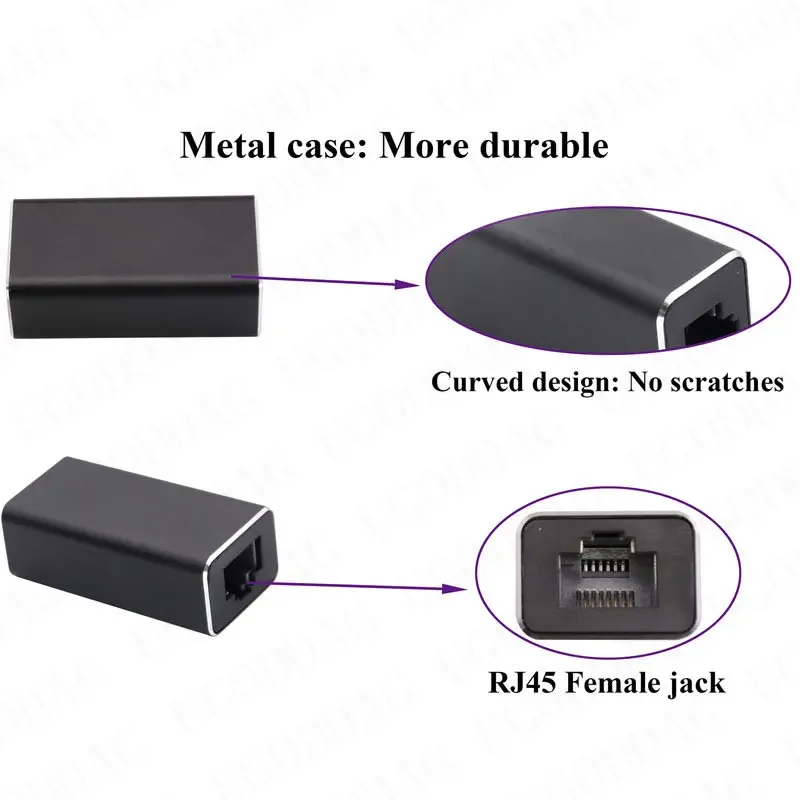 Соединитель RJ45 в металлическом корпусе, удлинитель Ethernet RJ45 мама-Мама, сетевой адаптер для кабеля Ethernet Cat7