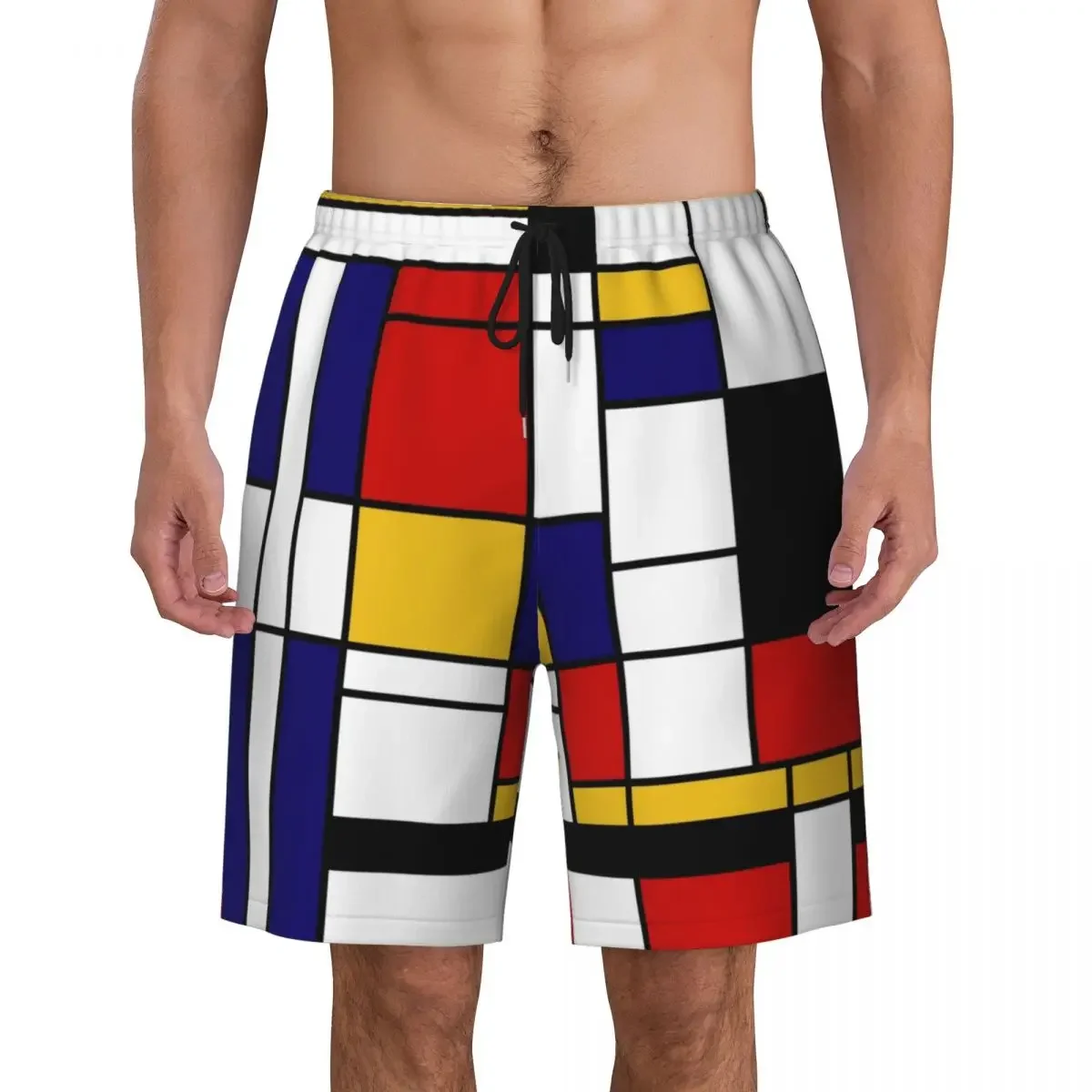 Swimwear Mondrian Inspired Board Shorts Summer Cool Funny Y2K Fun Board Short Pants Men Custom Running Comfortable Beach Trunks