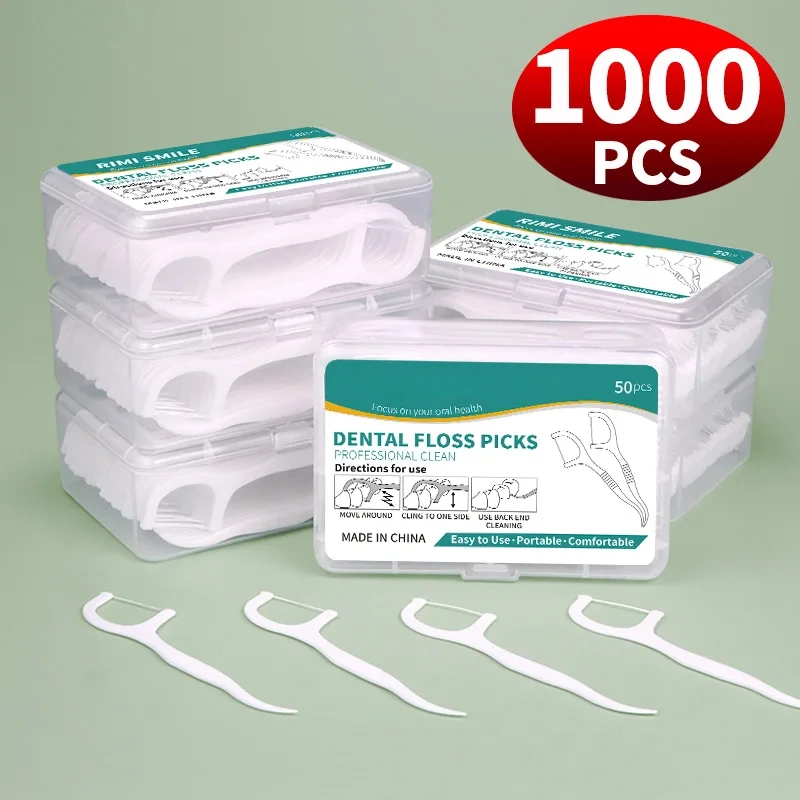 1000/600/300/150PCS - Ultra fine dental floss stick - Clean the gaps between teeth with one piece - Oral care tool