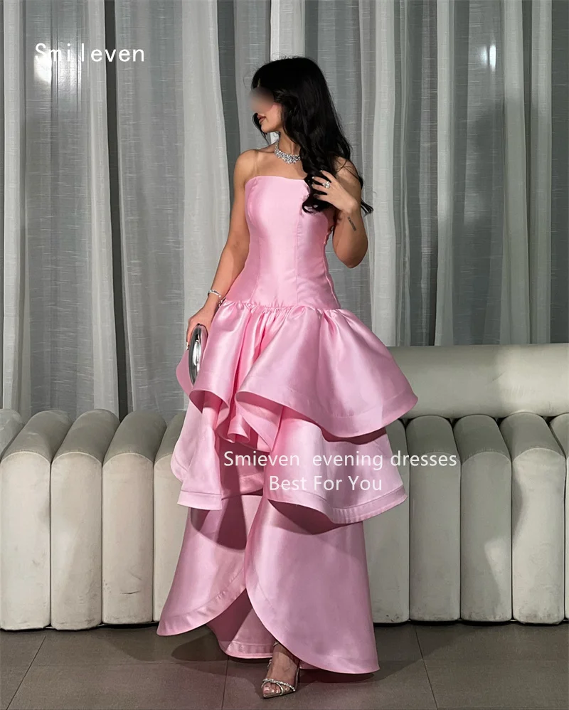 Smileven فستان رائع وردي على شكل حرف A للحفلات الراقصة بدون حمالات رداء حفلات رسمي متدرج بدون أكمام فستان ccassion مخصص 2026 #2