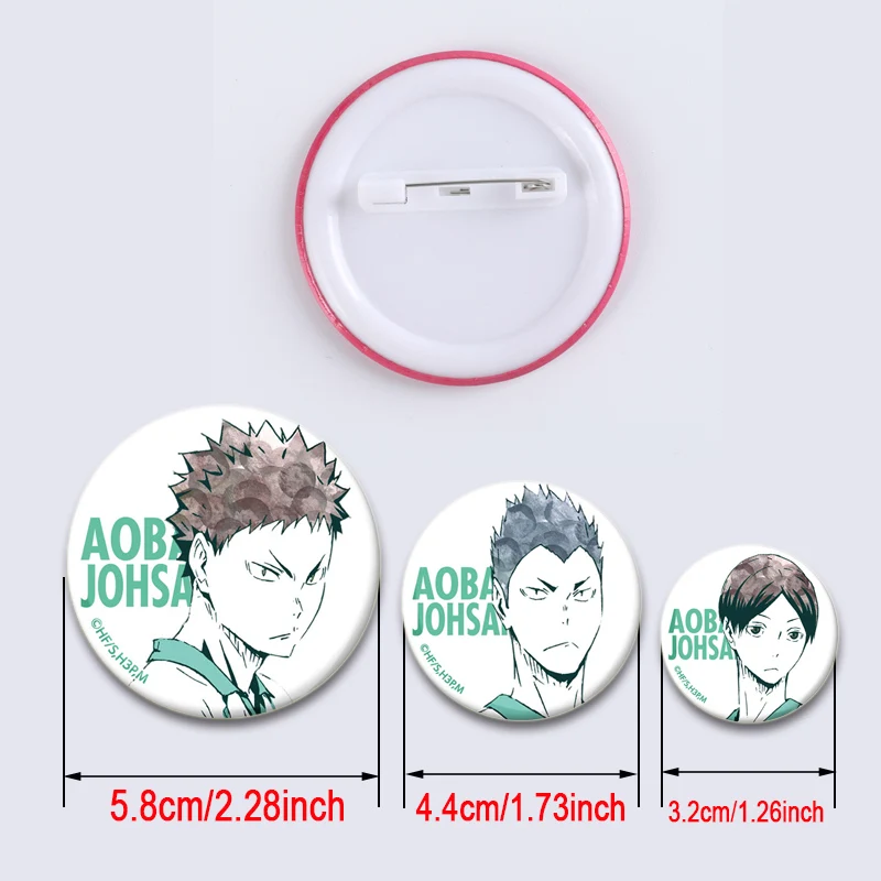 Anime Haikyuu!! Badges on Backpack Accessories Kenma Kozume Round Handmade Pins Cartoon Brooches for Clothes Bag Decor Gifts