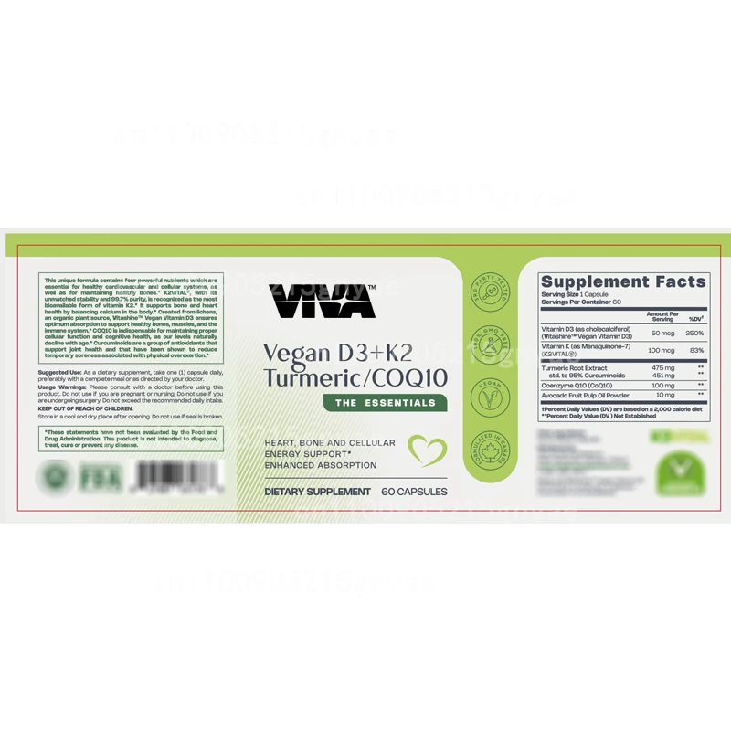 تغليف نقي فيتامين د3 و ك2 | دعم صحة العظام والأوعية الدموية | 60 كبسولة #5